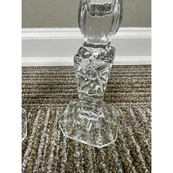 GORGEOUS Vintage Leaded Crystal Candlesticks 6" x 2.75" EXCELLENT CONDITION - Picture 7 of 12